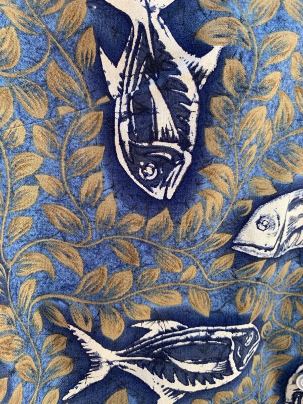 HAWAIIAN FUNKY FISH PRINT BOXY SHORT SLEEVE TOP CROPPED FIT