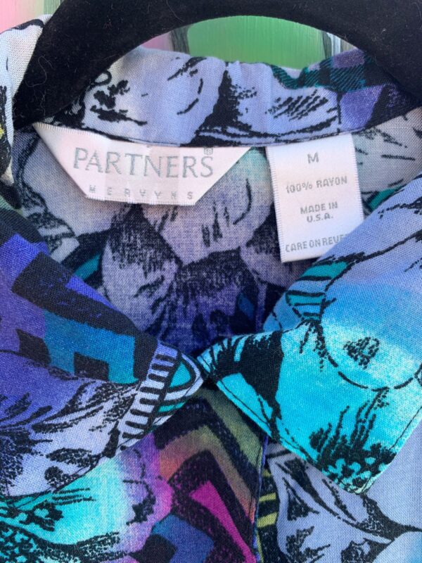 1990S OMBRE FUNKY PRINT SHORT SLEEVE BUTTON DOWN SHIRT