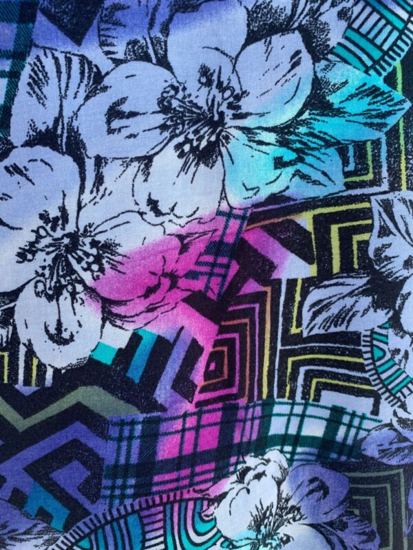 1990S OMBRE FUNKY PRINT SHORT SLEEVE BUTTON DOWN SHIRT