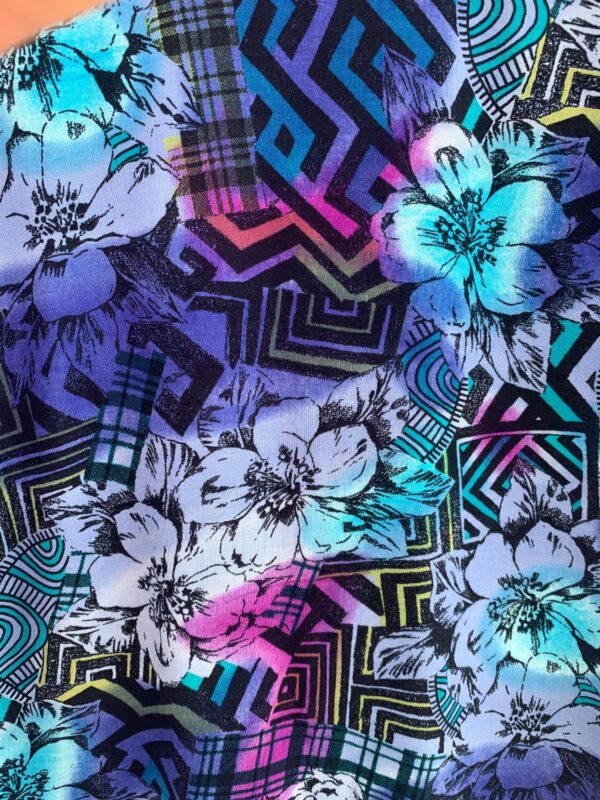 1990S OMBRE FUNKY PRINT SHORT SLEEVE BUTTON DOWN SHIRT