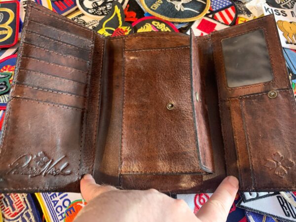 EMBOSSED PAISLEY DESIGN MULTI FOLD COMPARTMENT WALLET