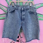 *AS-IS* 1980S LEVIS 501 ACID WASH CUT OFF DENIM SHORTS LONGER CUT