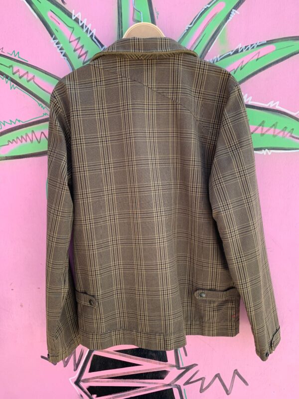CLASSIC PLAID ZIP UP JACKET PRINTED SATIN LINING