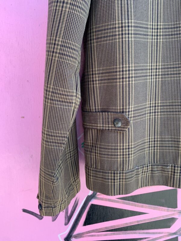 CLASSIC PLAID ZIP UP JACKET PRINTED SATIN LINING