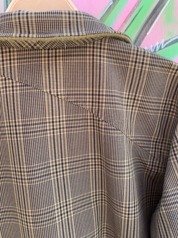 CLASSIC PLAID ZIP UP JACKET PRINTED SATIN LINING