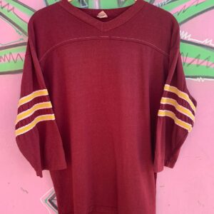 Photo detail:RAD! LATE 1960S EARLY 70S RUGBY SHIRT 3/4 DOUBLE KNIT STRIPED SLEEVES