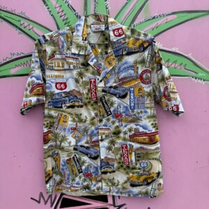 Photo detail:ALLOVER ROUTE 66 PRINT SHORT SLEEVE BUTTON DOWN SHIRT