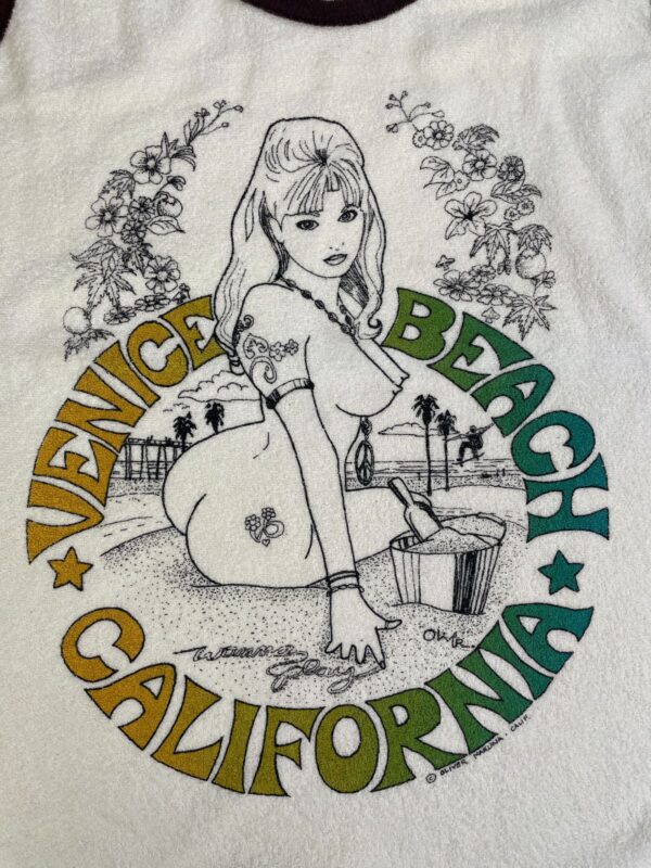 EARLY Y2K DEADSTOCK! VENICE BEACH TATTOO BABE TERRY CLOTH RINGER TANK TOP
