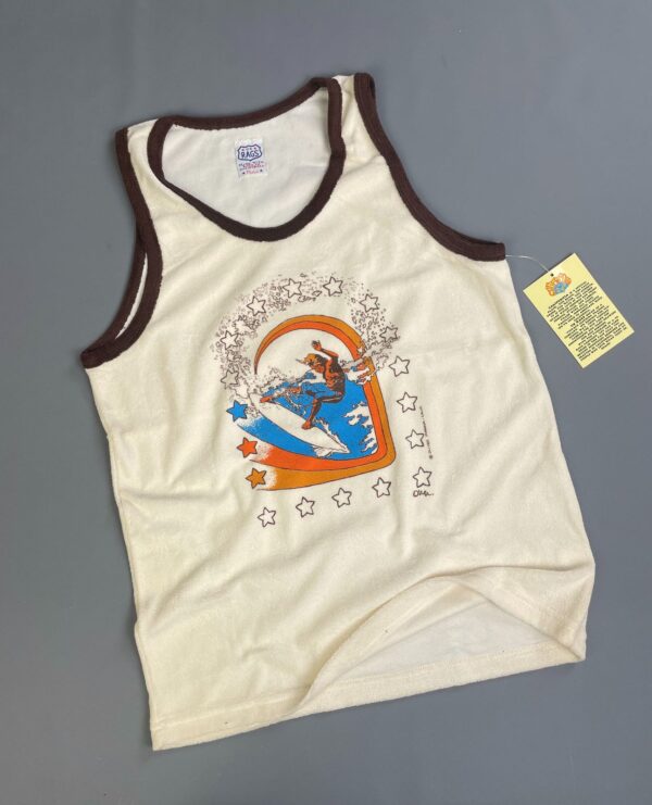 EARLY Y2K DEADSTOCK! SURFER STARS TERRY CLOTH TANK TOP