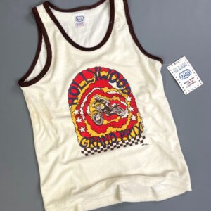 Photo detail:EARLY Y2K DEADSTOCK! HOLLYWOOD MOTOCROSS GRAPHIC TERRY CLOTH RINGER TANK TOP
