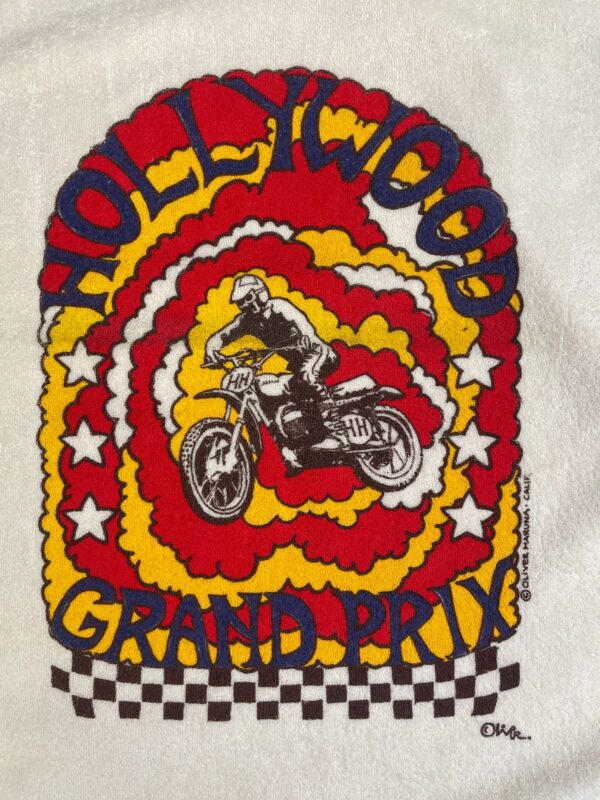 EARLY Y2K DEADSTOCK! HOLLYWOOD MOTOCROSS GRAPHIC TERRY CLOTH RINGER TANK TOP