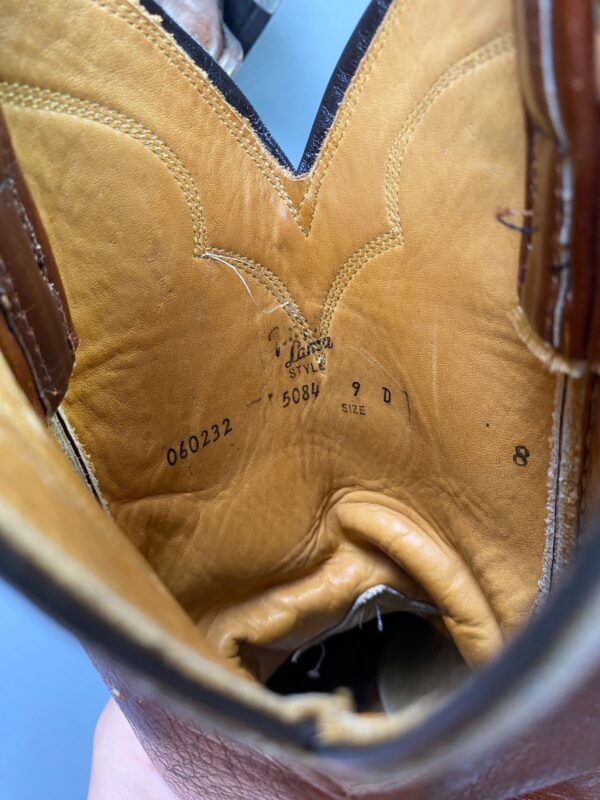 *AS IS* BUTTER SOFT COGNAC LEATHER ALMOND TOE COWBOY BOOTS