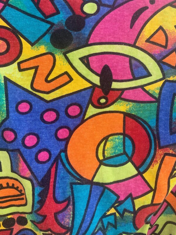 *AS IS* 1980S-90S FUNKY ABSTRACT GEOMETRIC PULLOVER LONG SLEEVE TOP