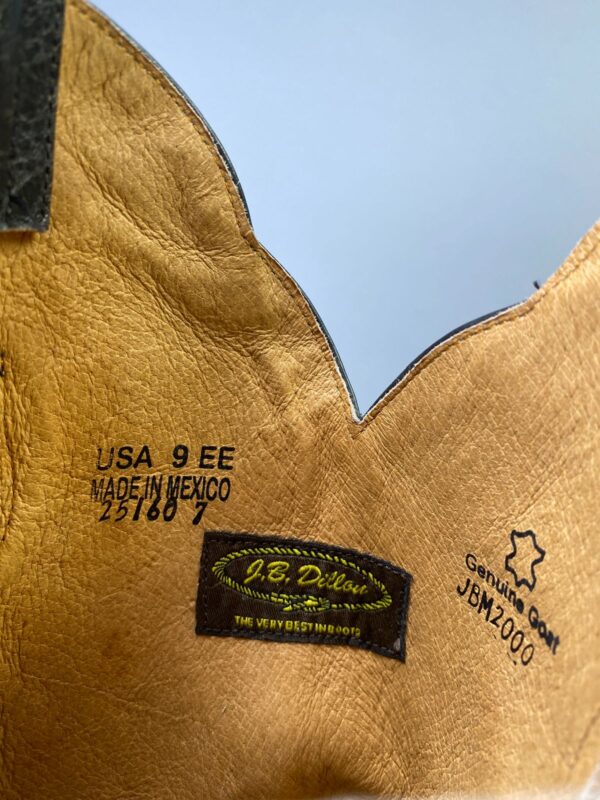 *AS IS* GENUINE GOAT LEATHER, MADE IN MEXICO CONTRAST STITCH FAUX LIZARD PANELED COWBOY BOOTS