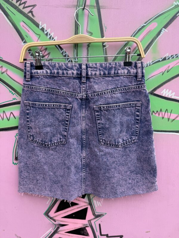 PURPLE ACID WASH DENIM MINI SKIRT