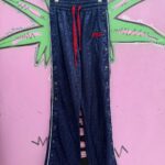 SUBTLE MONOGRAM PRINT FILA FULL SIDE SNAP TRACK PANTS