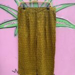 COOL! ZIGZAG PRINT COTTON WIDE LEG CAPRI LENGTH BEACHY PANTS