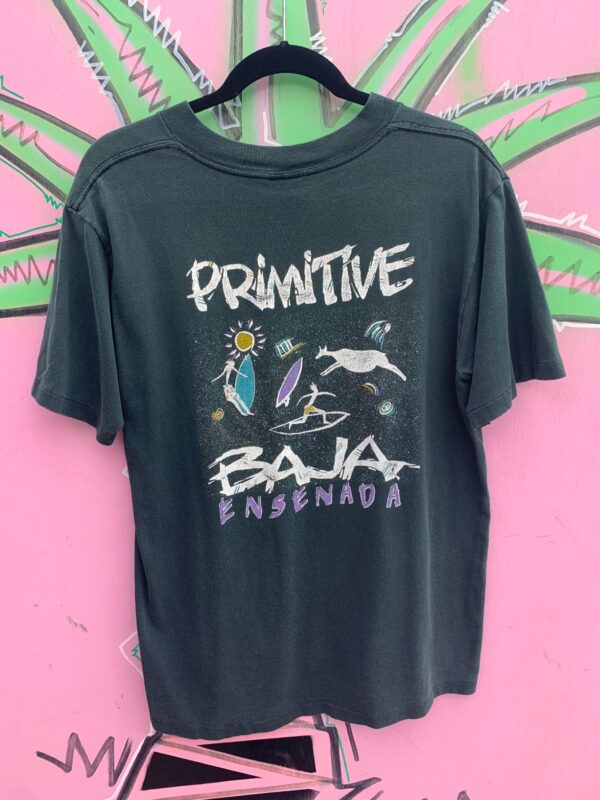 PRIMITIVE ENSENADA BAJA PREHISTORIC SURFER GRAPHIC SINGLE STITCH T-SHIRT