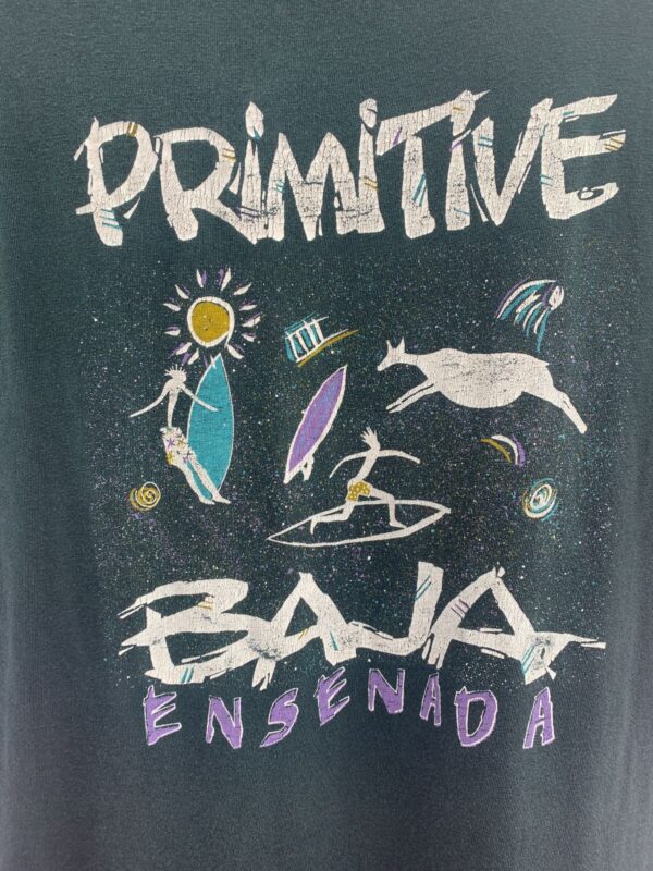 PRIMITIVE ENSENADA BAJA PREHISTORIC SURFER GRAPHIC SINGLE STITCH T-SHIRT