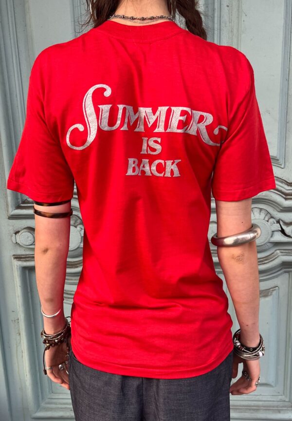 DEADSTOCK DONNA SUMMER METALLIC SILVER 1981 SUMMER IS BACK TOUR MERCH TSHIRT