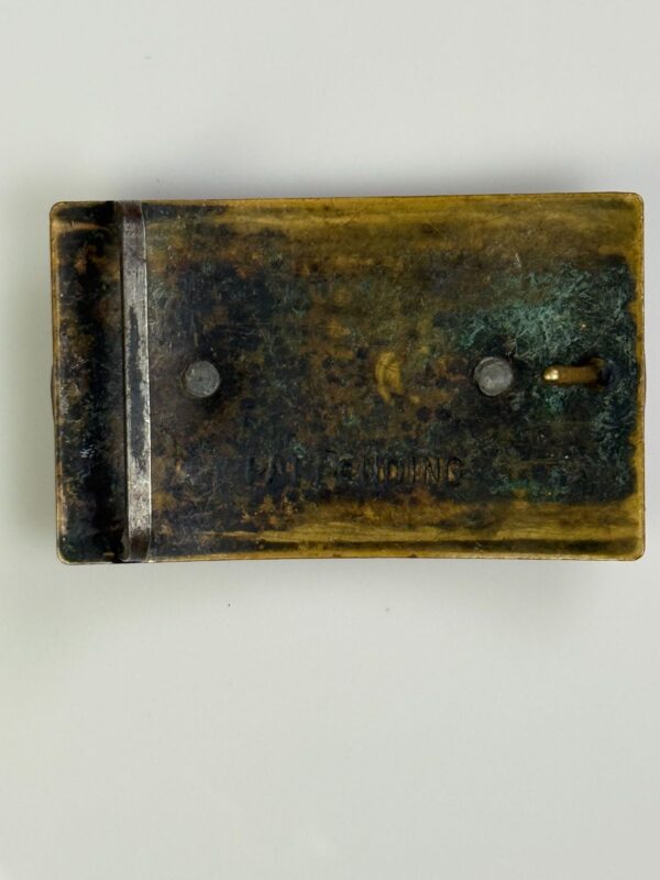HORSES & HORSESHOES DISTRESSED GOLD PLATED BRASS BELT BUCKLE