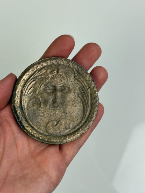 RARE! CIRCULAR JESUS DEMONIC HEAVY BRONZE BELT BUCKLE