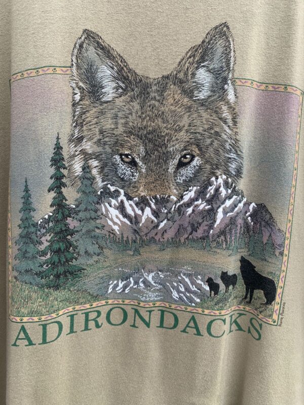 WOLVES FOREST SCENE ADIRONDACKS COLORBLOCK T-SHIRT