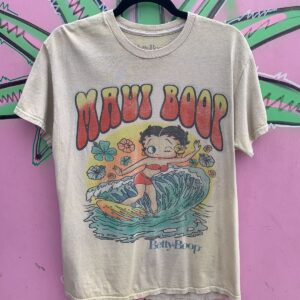Photo detail:MAUI BOOP SURFING BETTY BOOP GRAPHIC T-SHIRT