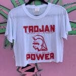 *AS-IS* CROPPED TROJAN POWER SINGLE STITCH T-SHIRT