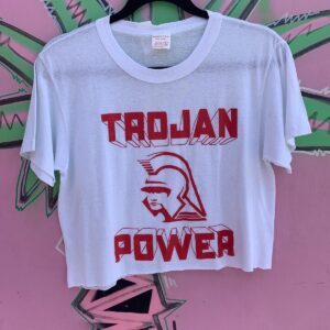 Photo detail:*AS-IS* CROPPED TROJAN POWER SINGLE STITCH T-SHIRT