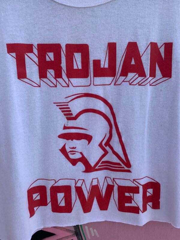 *AS-IS* CROPPED TROJAN POWER SINGLE STITCH T-SHIRT