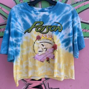 Photo detail:FUN! CROPPED TIE DYE POISON SKULL GRAPHIC REPOP TSHIRT