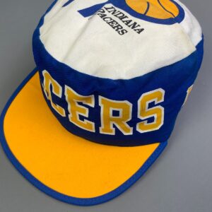 Photo detail:*AS-IS* 1990S DEADSTOCK INDIANA PACERS ALLOVER PRINT PAINTERS CAP