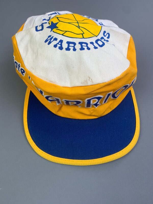 *AS-IS* RAD! 1990S DEADSTOCK GOLDEN STATE WARRIORS  ALLOVER PRINT PAINTERS CAP