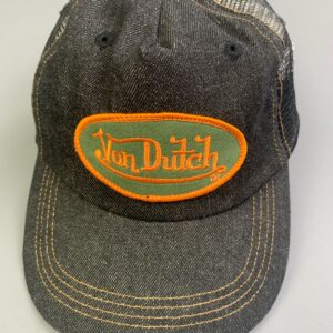 Photo detail:BLACK DENIM VON DUTCH PATCH SNAPBACK HAT CONTRAST STITCHING