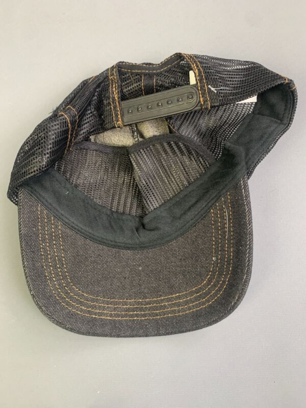 BLACK DENIM VON DUTCH PATCH SNAPBACK HAT CONTRAST STITCHING