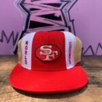 *AS-IS* RAD! 1980S DOUBLE KNIT SF 49ERS WORLD CHAMPS SNAPBACK HAT