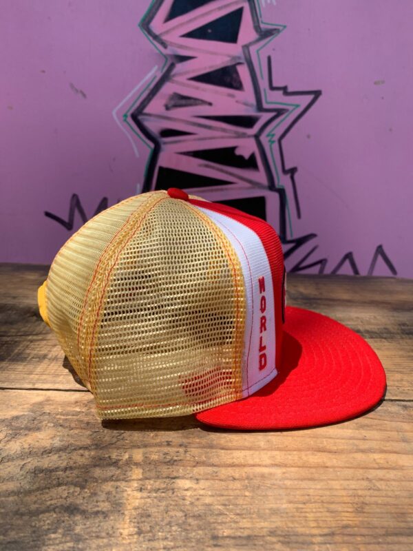 *AS-IS* RAD! 1980S DOUBLE KNIT SF 49ERS WORLD CHAMPS SNAPBACK HAT