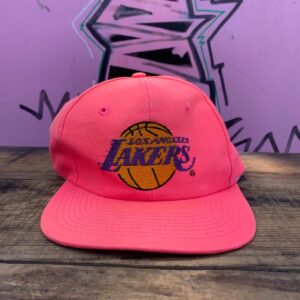 Photo detail:RARE! 1990S NEON PINK EMBROIDERED LOS ANGELES LAKERS SNAPBACK HAT