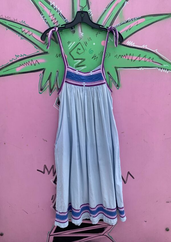 SWEET! 100% INDIAN COTTON TENT DRESS WITH POCKETS QUILTED & EMBROIDERED BODICE & HEM