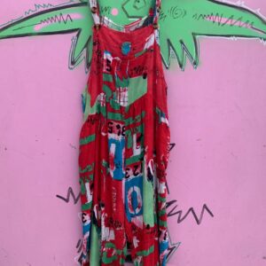 Photo detail:ABSTRACT PRINT STYLE SUPER THIN COTTON OVERALLS