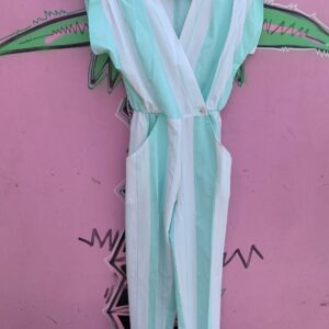 Photo detail:*AS-IS* CUTE SEAFOAM CAP SLEEVE VERTICAL STRIPED JUMPSUIT