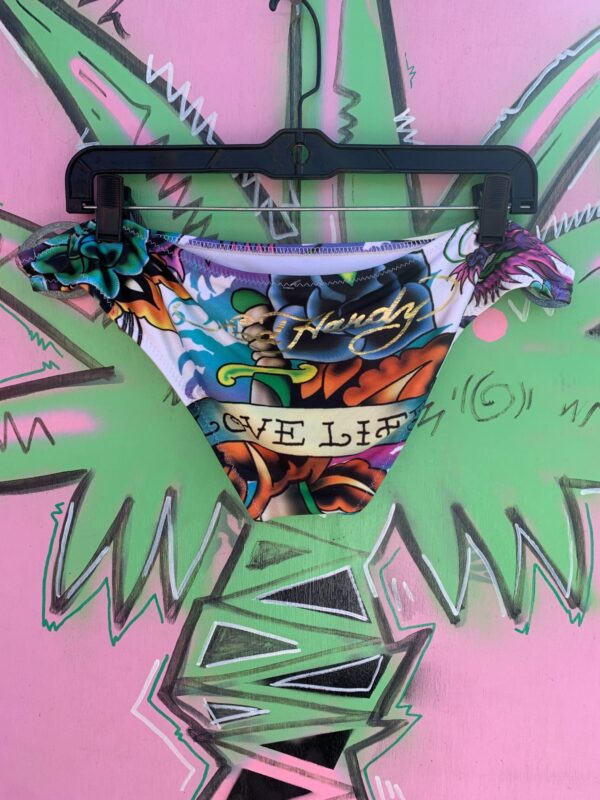TRADITIONAL TATTOO LOVE LIFE METAL EMBLEM BIKINI BOTTOM