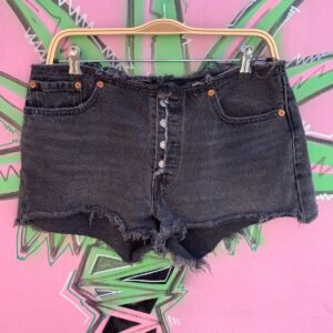 Photo detail:RAD!!! CUT & FRAYED WAISTBAND LEVIS 501 BUTTON FLY DENIM CUTOFF SHORTS