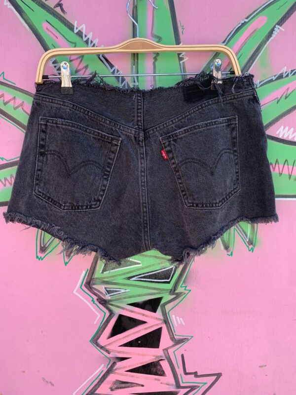 RAD!!! CUT & FRAYED WAISTBAND LEVIS 501 BUTTON FLY DENIM CUTOFF SHORTS