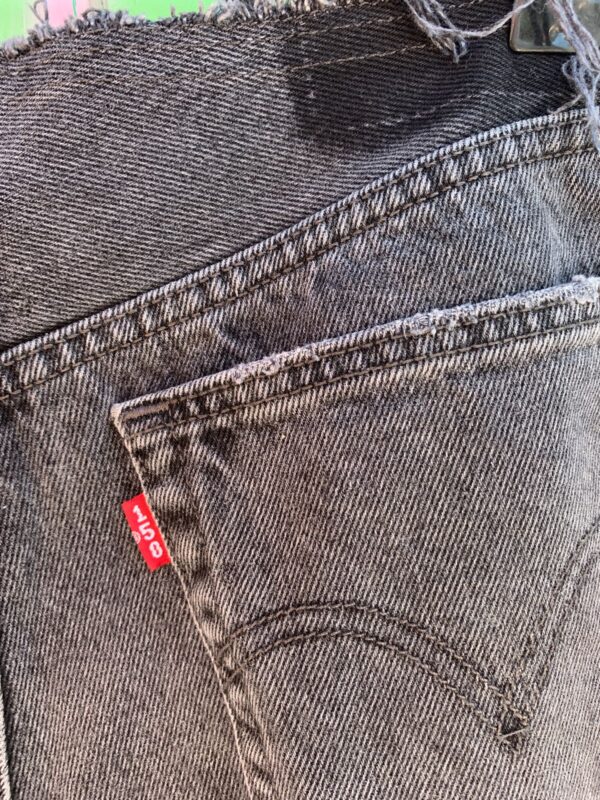 RAD!!! CUT & FRAYED WAISTBAND LEVIS 501 BUTTON FLY DENIM CUTOFF SHORTS