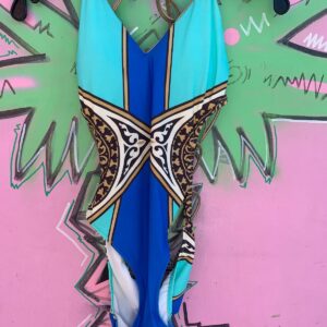 Photo detail:UNIQUE CUTOUT SIDES AND GOLD STRAPPY BACK ONE PIECE BATHING SUIT