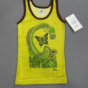 Photo detail:EARLY Y2K DEADSTOCK! MARIPOSA BUTTERFLY GRAPHIC TERRY CLOTH RINGER TANK TOP