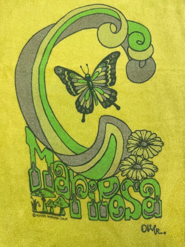 EARLY Y2K DEADSTOCK! MARIPOSA BUTTERFLY GRAPHIC TERRY CLOTH RINGER TANK TOP