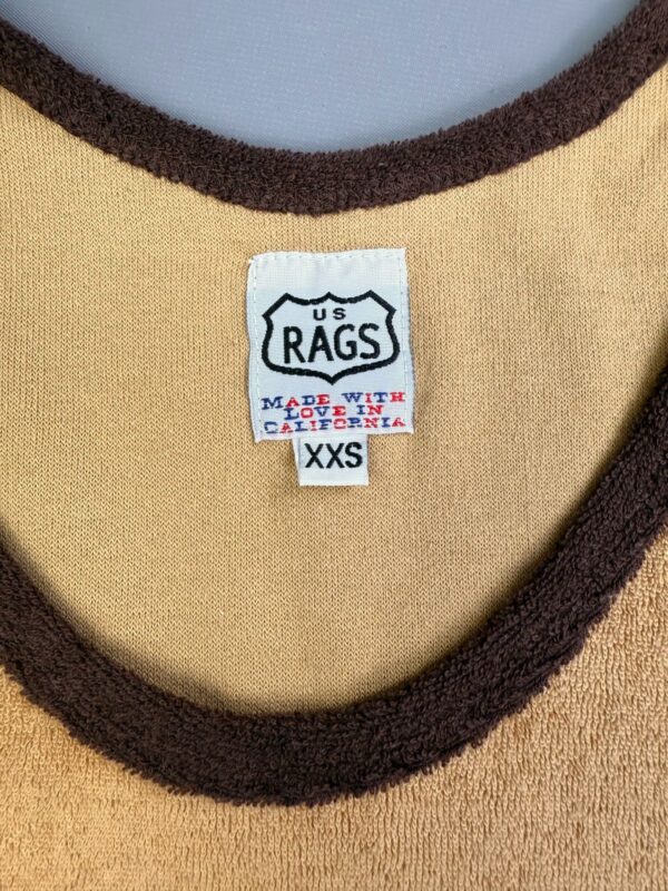 EARLY Y2K DEADSTOCK! CALIFORNIA MUSHROOM GIRL TERRY CLOTH RINGER TANK TOP